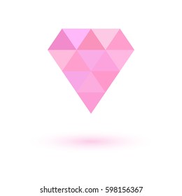 Polygon heart icon, vector illustration