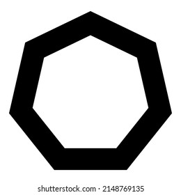 Polygon Heptagon Flat Icon Isolated On White Background
