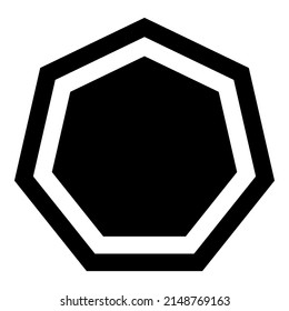 Icono Llanto De Heptagon Polígono Aislado En Fondo Blanco
