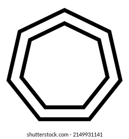 Polygon Heptagon Flat Icon Isolated On White Background