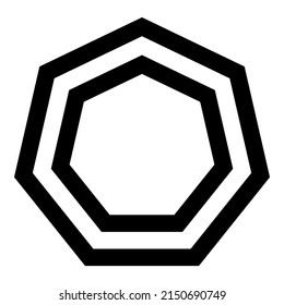 Polygon Heptagon Flat Icon Isolated On White Background