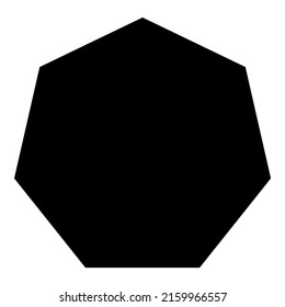 Polygon Heptagon Flat Icon Isolated On White Background