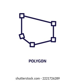 polygon icon from geometric figure collection. Thin linear polygon, technology, geometric outline icon isolated on white background. Line vector polygon sign, symbol for web and mobile