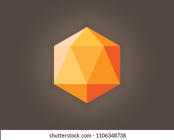 Polygon icon on brown background