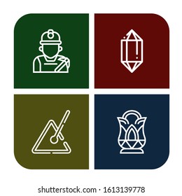 polygon icon set. Collection of Miner, Crystal, Triangle icons