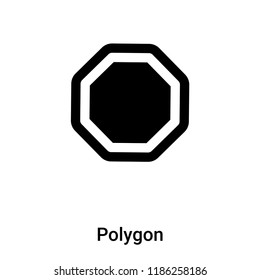 Polygon icon vector isolated on white background, logo concept of Polygon sign on transparent background, filled black symbol