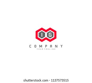 Polygon IG Letter Vector Design Logo