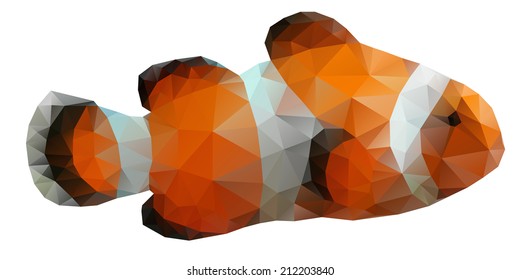 Polygon illustration of clown fish Nemo