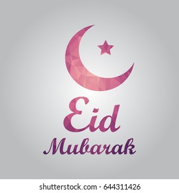 Polygon - Illustration of Eid Mubarak with Arab and Islam with Moon.Vector Eps 10