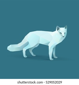 Polygon Illustration Of Polar Fox