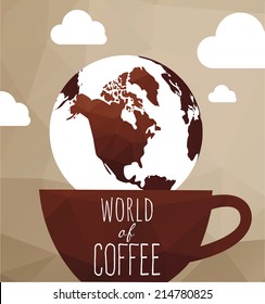 Polygon illustration world of coffee