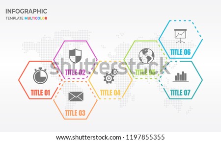 Polygon infographic template 7 options