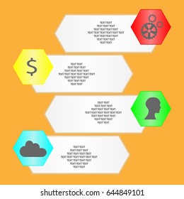 polygon infographic template circle for icon space for text 