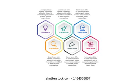 polygon Infographic vector design with icons options or steps. Infographics for business concept.for presentations banner, workflow layout, process diagram, flow chart and how it work