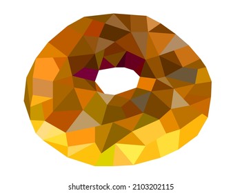 Polygon and isolated donut icon on white background. For logos and banners. Food and sweets concept. Vector flat illustration.