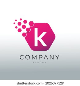 Polygon K Letter Logo Design Vector Template.
Letter K Design Vector with Polygons.
Hexagon K Letter Logo Illusratation.
Alphabet Logo Symbol.