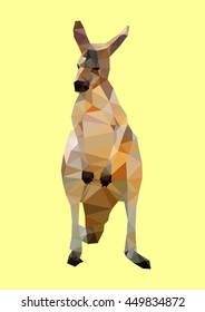 polygon kangaroo. poly low geometric australia animal. polygonal isolated vector