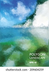 Polygon landscape.Vector seascape. Eps 10