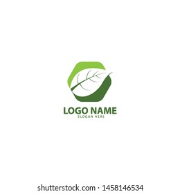 polygon leaf company logo template