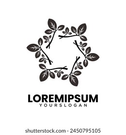 polygon leaf icon logo design 