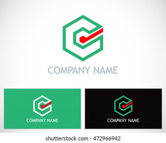 polygon letter c technology logo