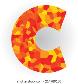 polygon letter C vector illustration design
