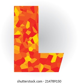 polygon letter L vector illustration design