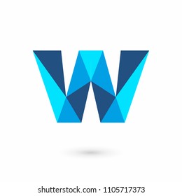 Polygon Letter logo W vector icon