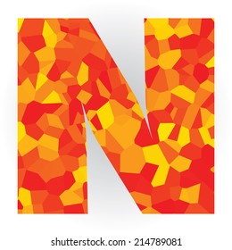 polygon letter N vector illustration design