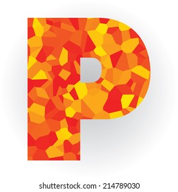 polygon letter P vector illustration design