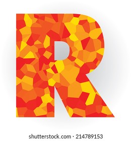 polygon letter R vector illustration design