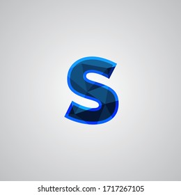 Diseño del logotipo S de letra polígona