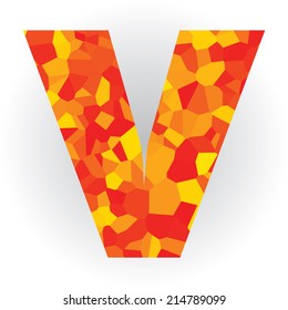 polygon letter V vector illustration design