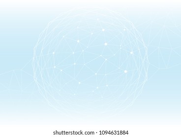 Polygon line arranging as network of system, Big data analytic, Technology abstract, Sci-fi and communication concept, Vector illustration background.