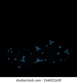 Polygon line molecules technology on  black background.  technology digital vector. 