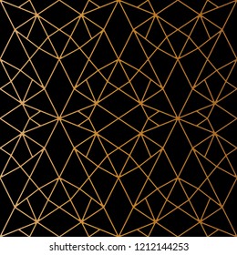 Polygon line pattern vector. Design stripe gradient gold on black background. Design print for textile, wallpaper, tile, background. Set 3
