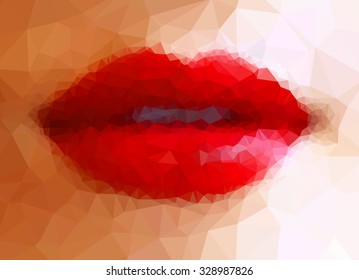 polygon lips illustration easy editable