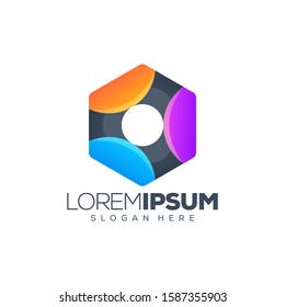 polygon logo design vector illustration