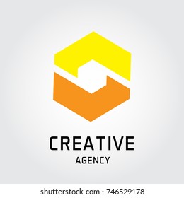 Polygon Logo icon. Colorful Abstract Design template element logo icon