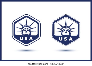 Polygon logo with Statue of Liberty, USA logo , USA, Statue of Liberty USA symbol.