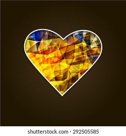Polygon Love Heart Vector EPS 10 illustration.