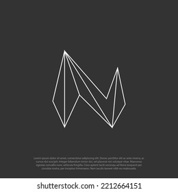 Polygon Low poly geometric Letter N Logo Design vector