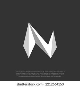 Polygon Low poly geometric Letter N Logo Design vector