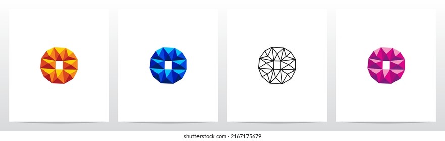 Diseño del logotipo de la letra baja del polígono O