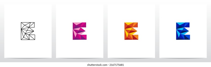 Polygon Lowpoly Letter Logo Design E