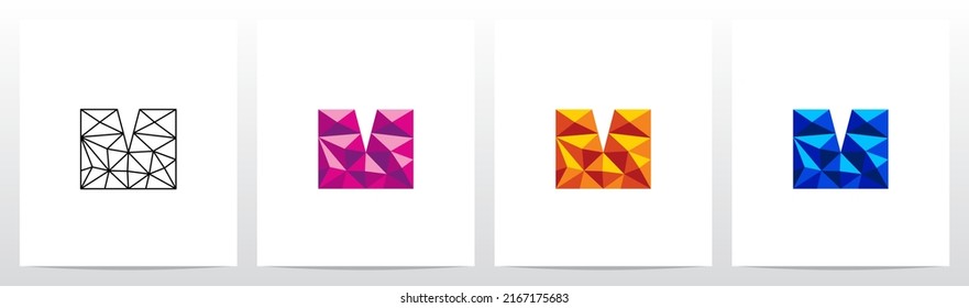Polygon Low-Poly-Letter-Logo-Design