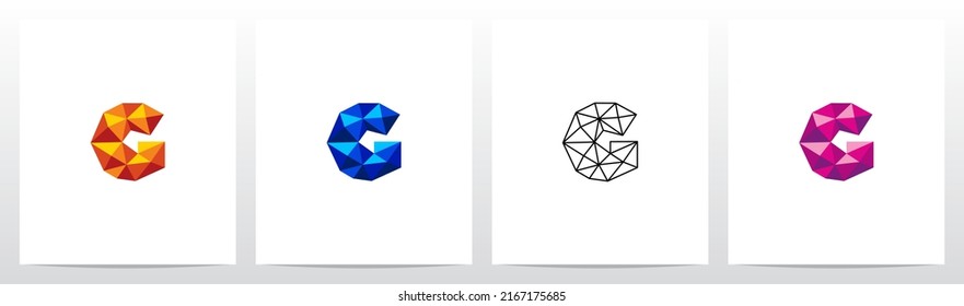 Diseño de logotipo G de la letra poligonal poligonal