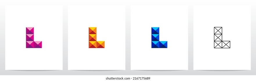 Polygon Lowpoly Letter Logo Design L