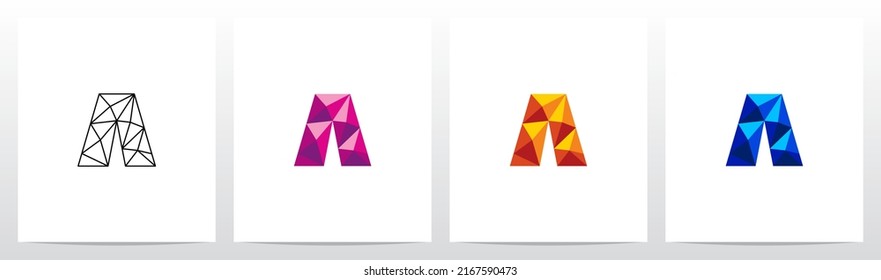 Polygon Lowpoly Letter Logo Design A