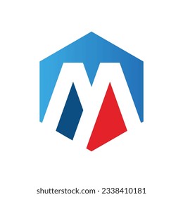 Imagen vectorial del logotipo de negocios inicial de Polygon m